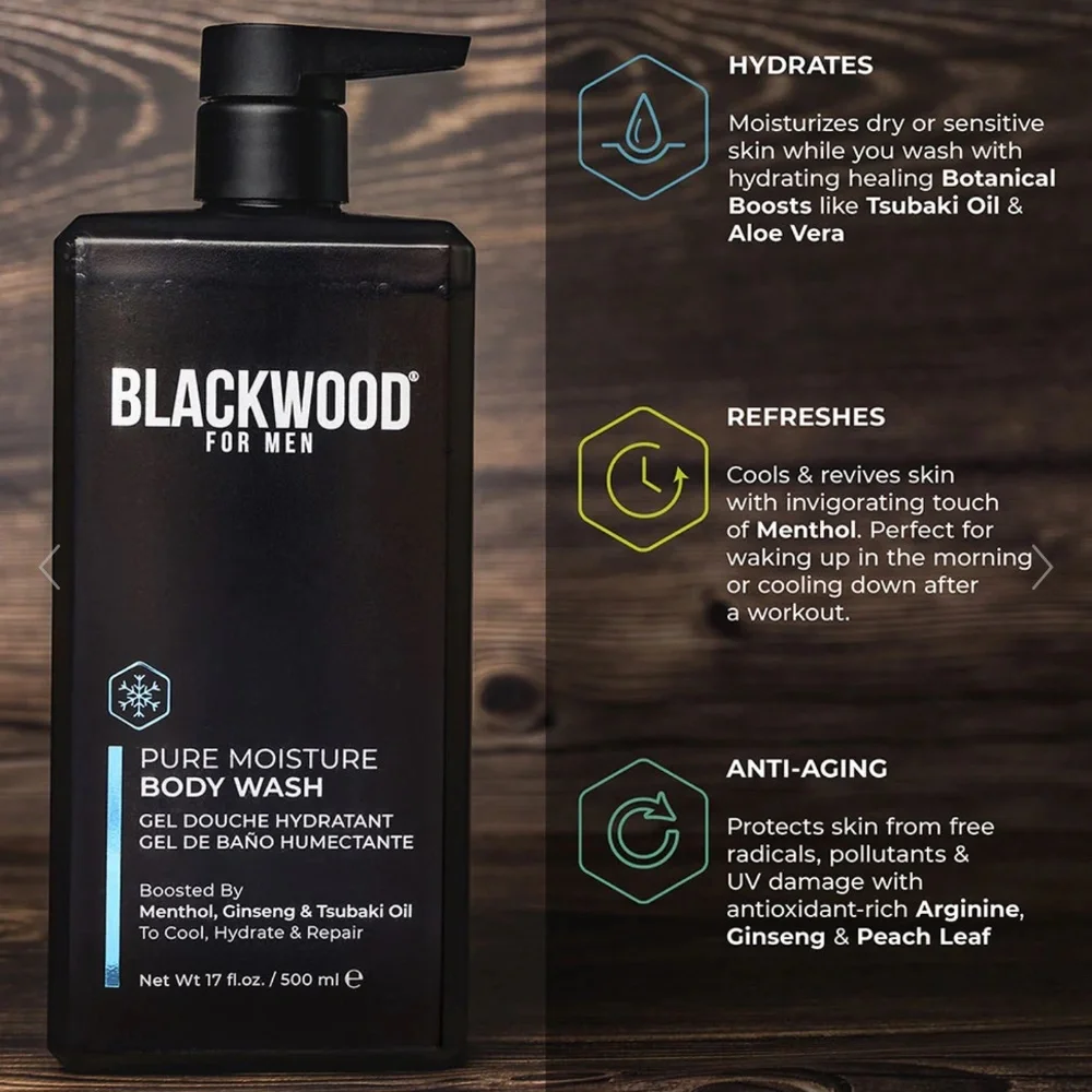 Blackwood For Men Pure Moisture Body Wash - Infused with Ginseng & Menthol
